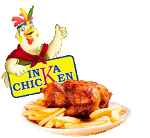 Hungry Chicken Sticker by INKACHICKENROMA