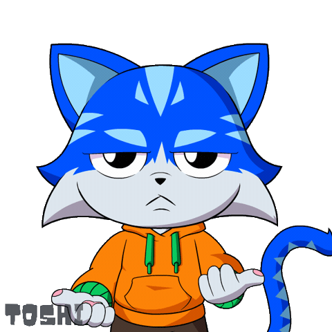 Confused Cat Sticker by Toshithecat