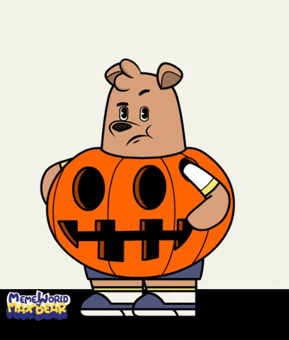 Halloween Pouting GIF by Meme World of Max Bear