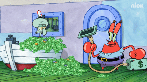 spongebob squarepants mr krabs money