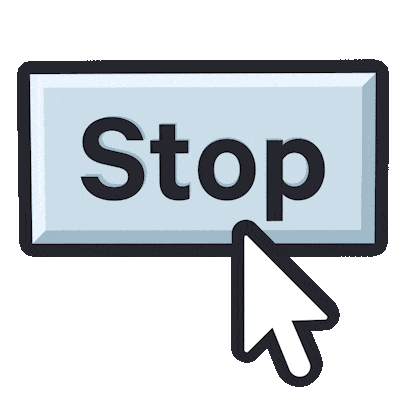 Stop Click Sticker by Michael Shillingburg