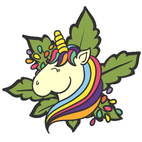 Rainbow Unicorn Sticker by CannaSmack
