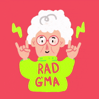 Rock On Grandma GIF by GIPHY Studios Originals