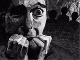 Scared Black And White GIF