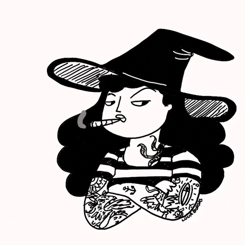luciacool illustration woman witch doodle GIF
