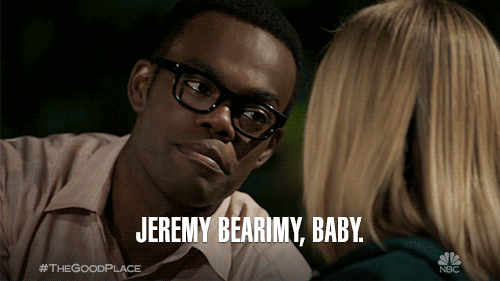 The Good Place Chidi and Eleanor Jeremy Bearimy