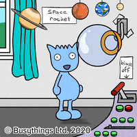 Blast Off Cat GIF by Busythings
