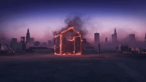 Burning House On Fire GIF by Petit Biscuit - Find & Share on GIPHY