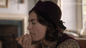 Lily James Eating GIF by Amazon Prime Video