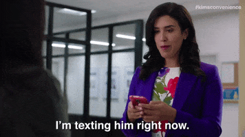 Nicole Power Texting GIF by Kim's Convenience