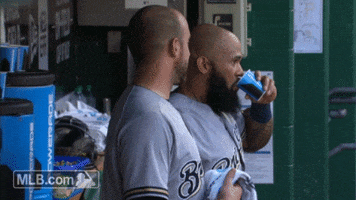 milwaukee brewers laughing GIF by MLB