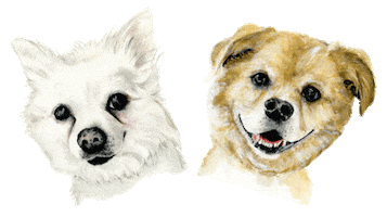 Happy Dogs Watercolor Painting Sticker