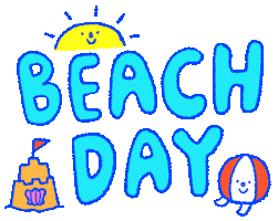 Beach Day Swimming Sticker by Katharine Kow