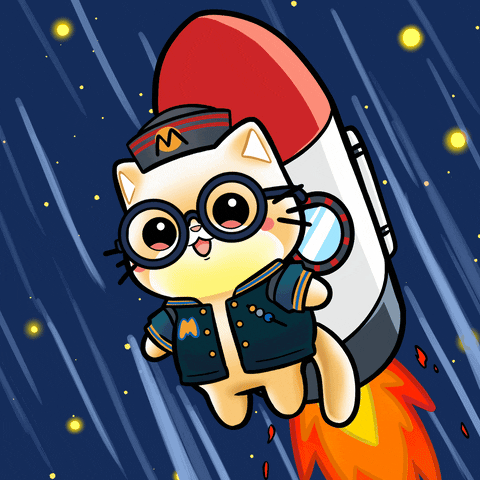 To The Moon Cat GIF by Mochimons