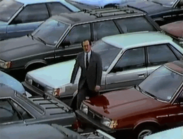 dancing car salesman gif