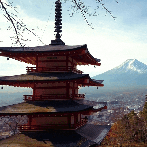 mount fuji japan GIF by Traveloka