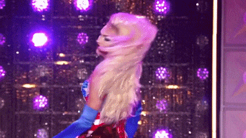 Red White And Blue Hair Flip GIF by RuPaul's Drag Race