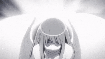 neo anime girl angel blackandwhite GIF