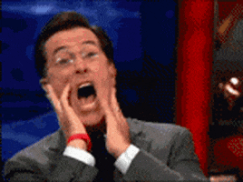 Excited Stephen Colbert GIF