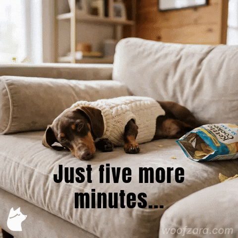 Procrastinate Five Minutes GIF by Woofzara