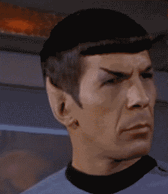 Image result for spock eyebrow laugh gif