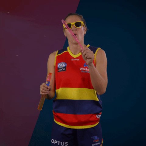 Crowsaflw Blow Bubbles GIF by Adelaide Crows
