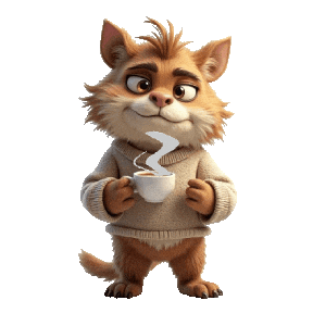 Coffee Lover Cute Monster Sticker