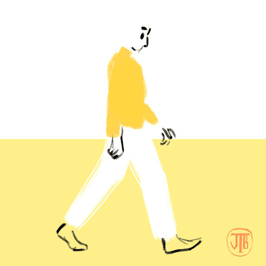 jtartiste yellow marche man walking GIF