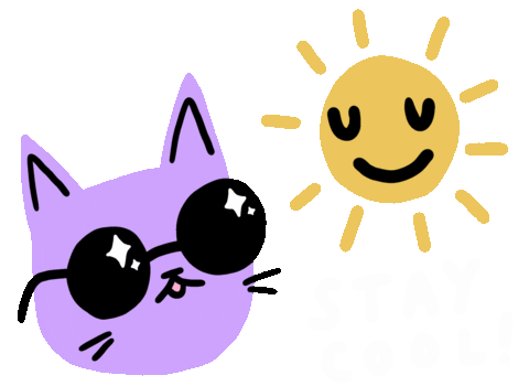 Stay Cool Summer Sticker by Tobyilikecats