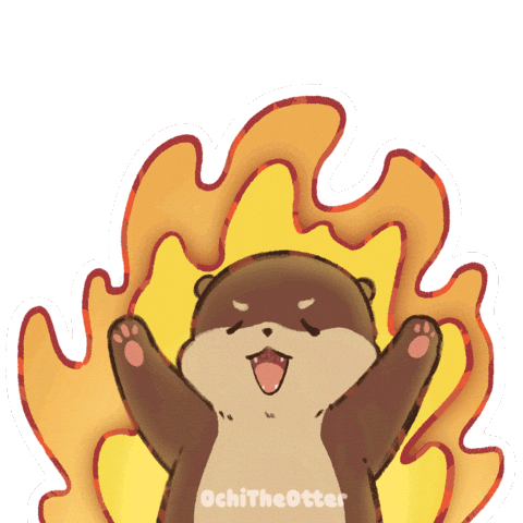 Fire Otter Sticker by OchiTheOtter