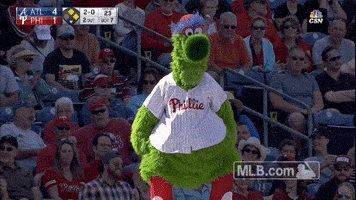 Phillie Phanatic Dugout GIF by MLB