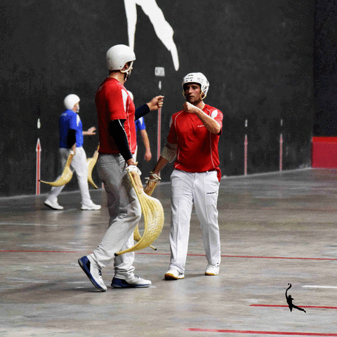 FrontonMX red fist bump jai alai pelotari GIF