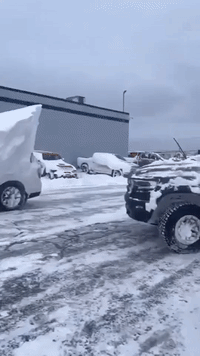 Bills Players Dig Cars Out of Deep Snow 