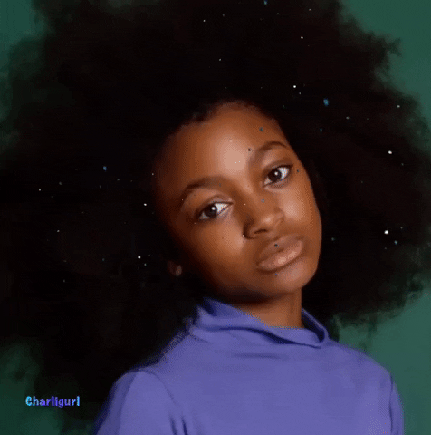 Afro Afroemoji Kinkyhair Naturalhair Hair Reaction Girrrrlll Edges Hairstyles Blackgirlmagic GIF by Charli Gurl