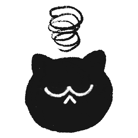 Tired Cute Cat Sticker by Ross Plaskow