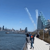 Fighter Jets Fly Over New York City in Tribute to Key Workers