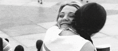 black and white hug GIF