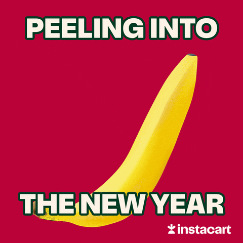 Peeling Out Happy New Year GIF by Instacart