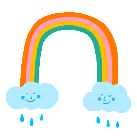 Happy Over The Rainbow Sticker by Lorraine Nam