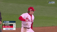 GIF: Phillie Phanatic cross-bodies faux racing sausages 