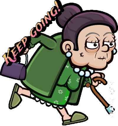 Moving Old Lady Sticker by Realopoly