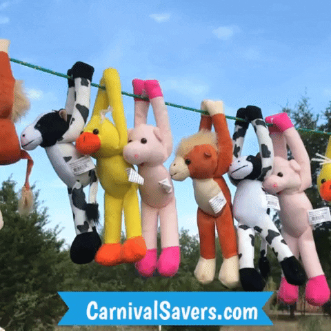 Stuffed Animals Hanging Out GIF by Carnival Savers