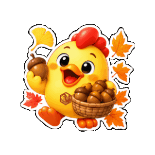 Autumn Acorn Sticker by 熊本とりから家 下松店