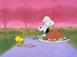  eating thanksgiving turkey snoopy gobble gobble GIF