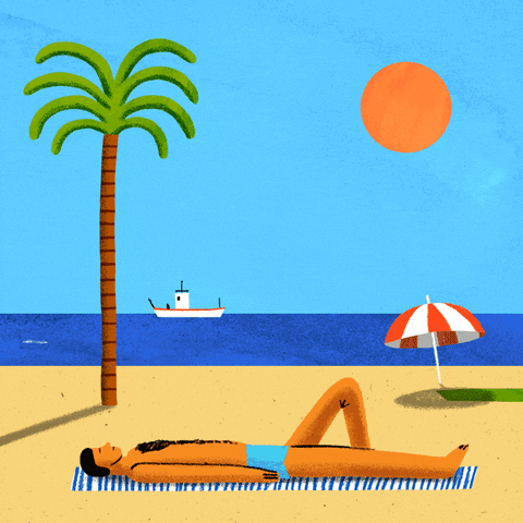 sunny beach day GIF