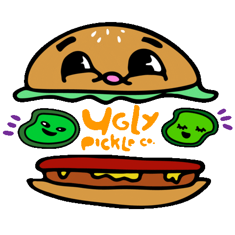 Burger Pickles Sticker by Ugly Pickle Co.