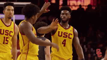 High Five Mens Basketball GIF by USC Trojans