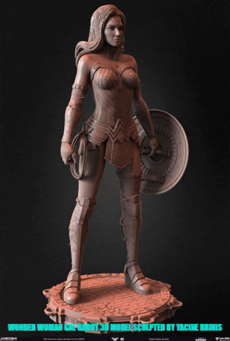 Sculpting Wonder Woman GIF