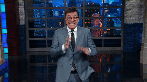 Image result for stephen colbert excited gif