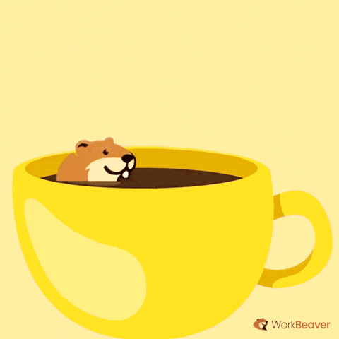 Cup Of Coffee Swimming GIF by WorkBeaver